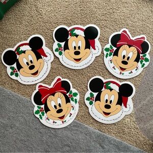 Vintage 1960s Disney Mickey & Minnie Christmas Holiday Placemats Set of 5